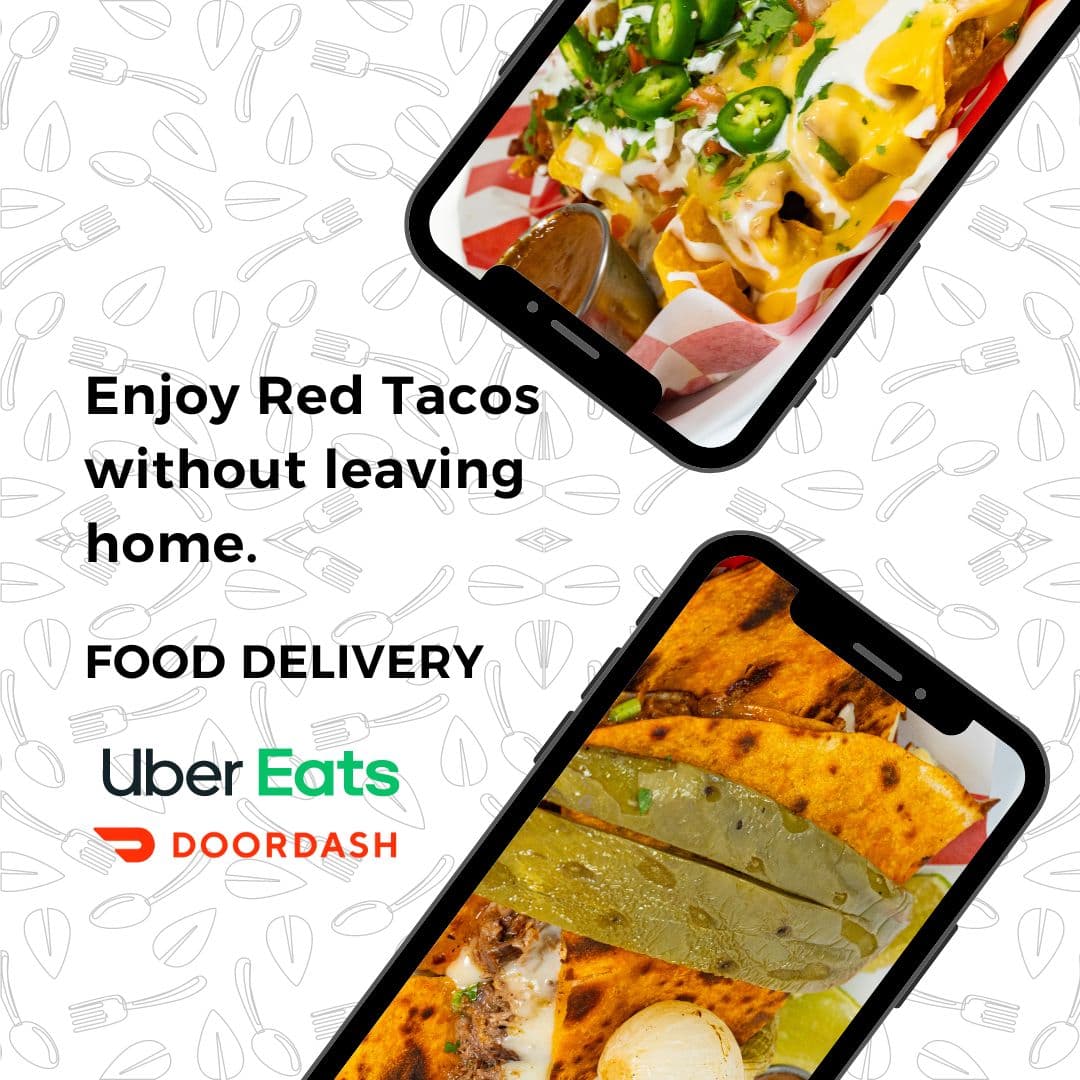 Red Tacos, delivered fresh and fast! Get it on Uber Eats or DoorDash today Enjoy Red Tacos without leaving home.